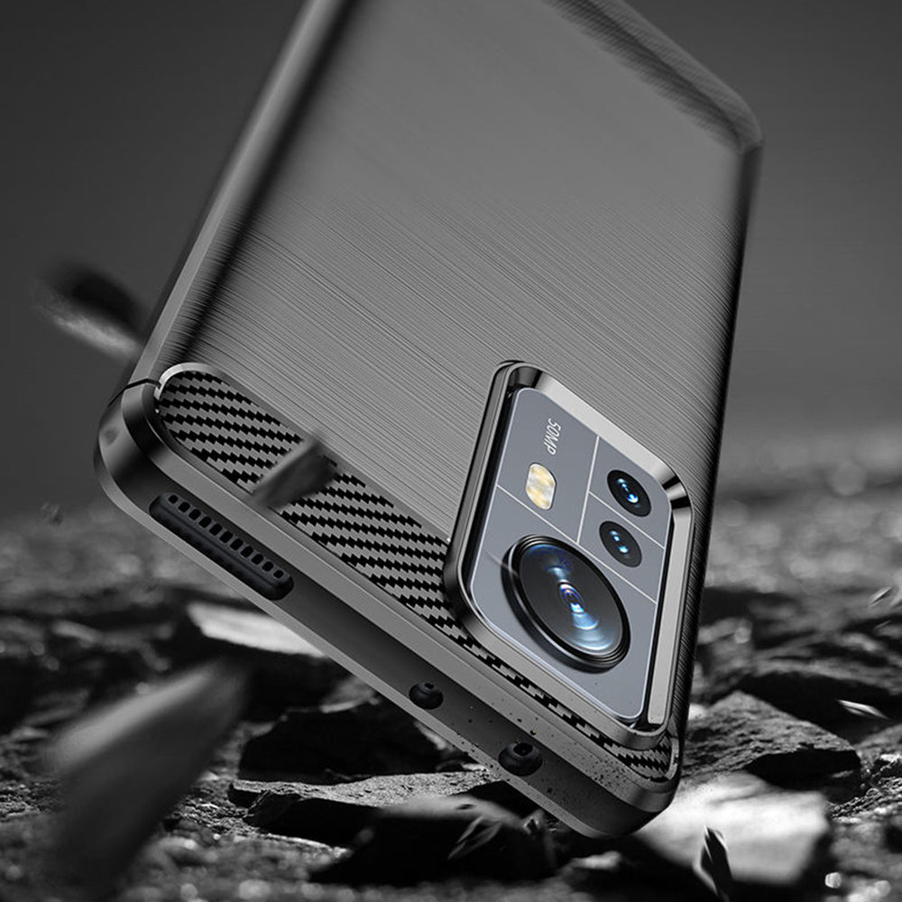 Deksel til Xiaomi 12X / 12, Techsuit, Karbon, Svart