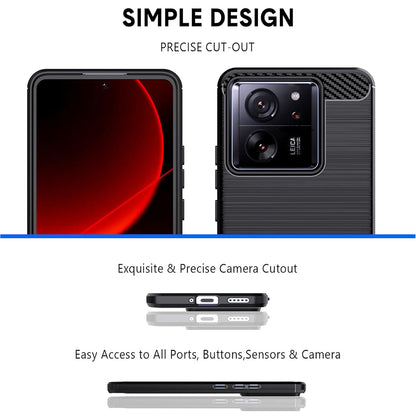 Deksel for Xiaomi 13T Pro / 13T, Techsuit, Karbon, Svart