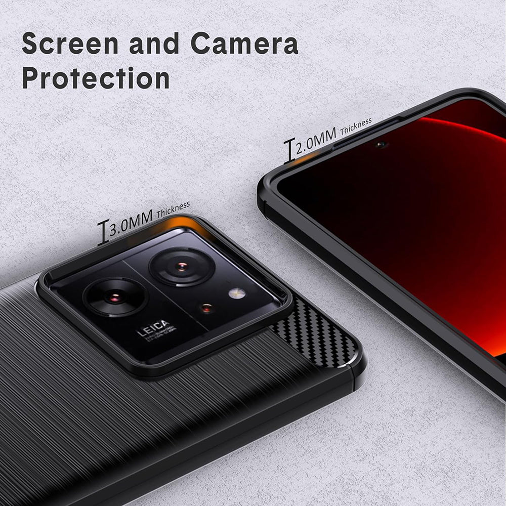 Deksel for Xiaomi 13T Pro / 13T, Techsuit, Karbon, Svart