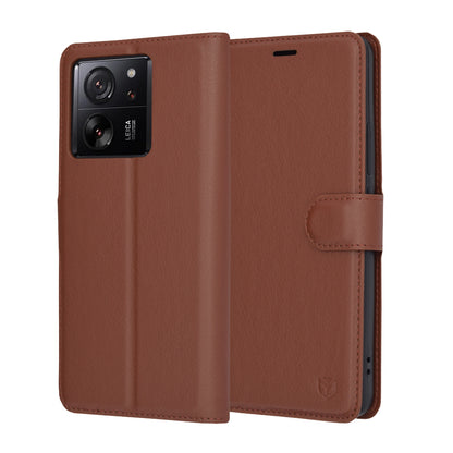 Deksel for Xiaomi 13T Pro / 13T, Techsuit, Leather Folio, Brun