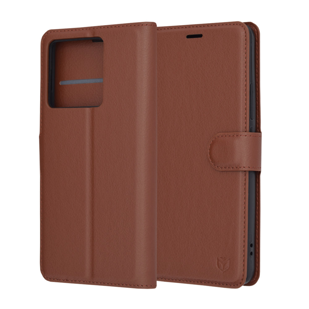 Deksel for Xiaomi 13T Pro / 13T, Techsuit, Leather Folio, Brun