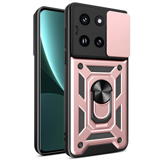 Deksel til Xiaomi 14, Techsuit, CamShield, Rosa