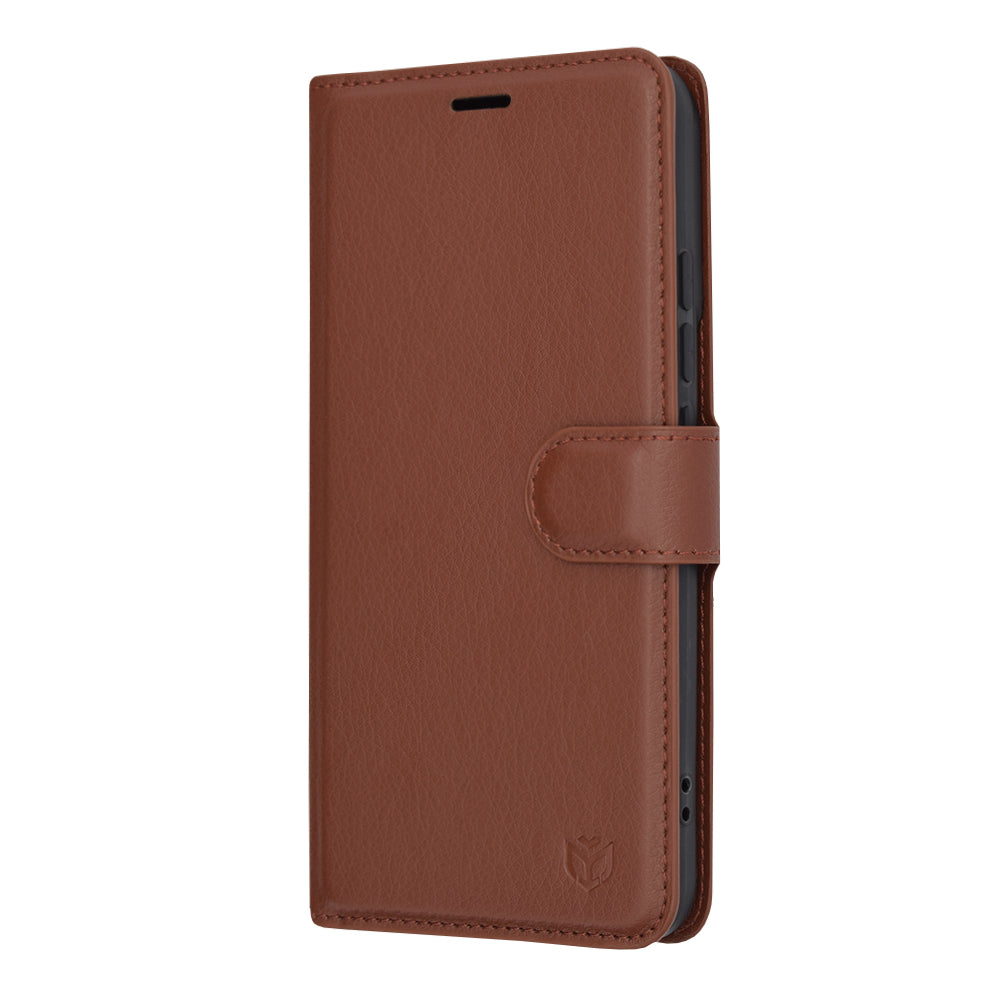 Deksel for Xiaomi 14, Techsuit, Leather Folio, Brun