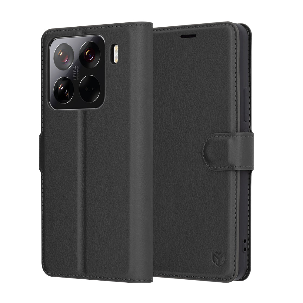 Deksel for Xiaomi 15 Pro, Techsuit, Leather Folio, Svart