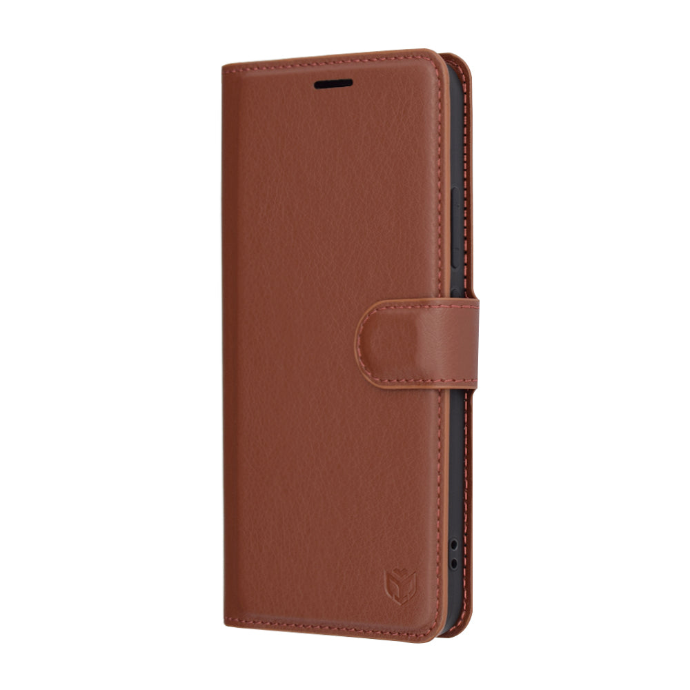 Deksel for Xiaomi 15, Techsuit, Leather Folio, Brun