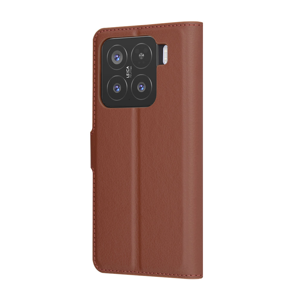 Deksel for Xiaomi 15, Techsuit, Leather Folio, Brun