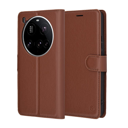 Deksel for Xiaomi 15 Ultra, Techsuit, Leather Folio, Brun