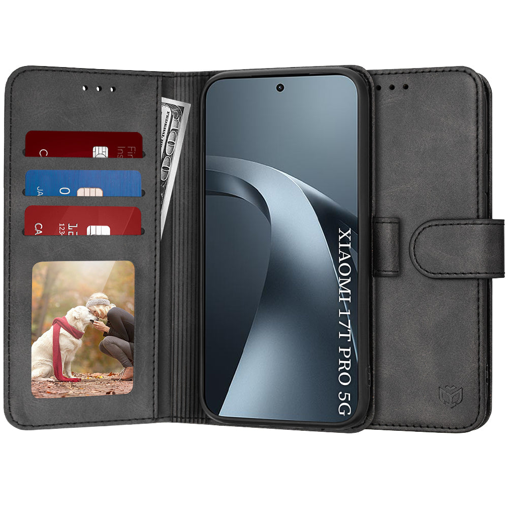 Deksel for Xiaomi 17T Pro, Techsuit, Diary Book, Svart