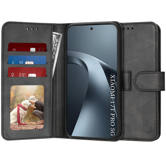 Deksel for Xiaomi 17T Pro, Techsuit, Diary Book, Svart