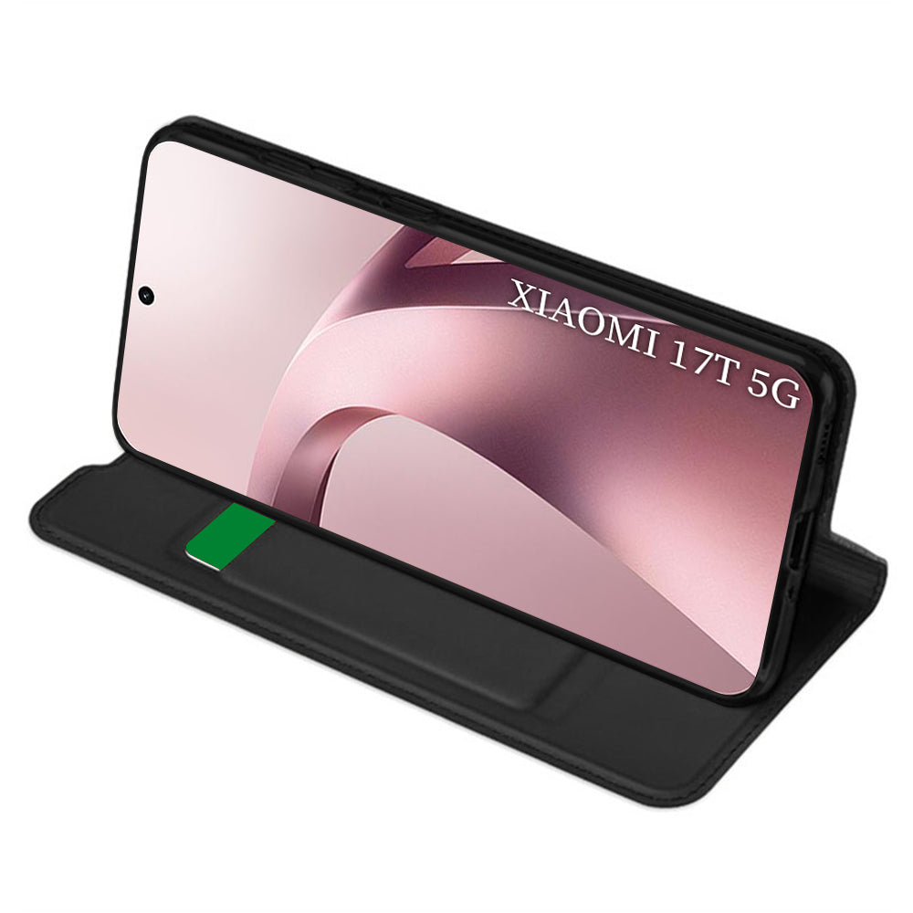 Deksel for Xiaomi 17T, Techsuit, Magskin Book, Svart