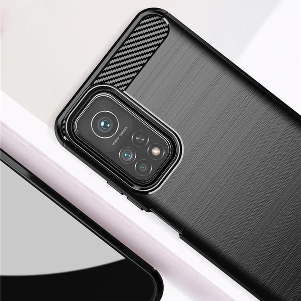 Deksel for Xiaomi Mi 10T 5G / 10T Pro 5G, Techsuit, Karbon, Svart