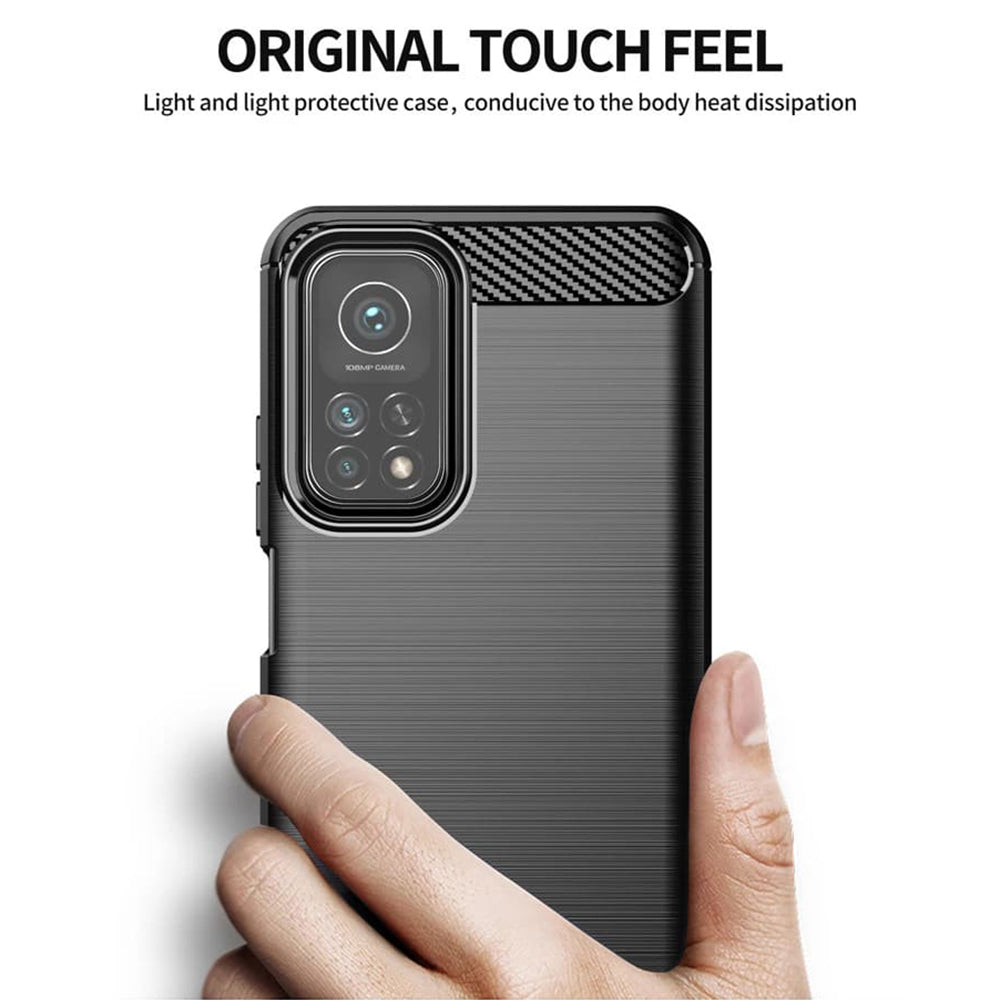 Deksel for Xiaomi Mi 10T 5G / 10T Pro 5G, Techsuit, Karbon, Svart