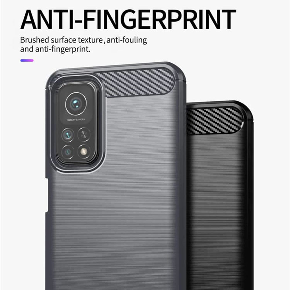 Deksel for Xiaomi Mi 10T 5G / 10T Pro 5G, Techsuit, Karbon, Svart