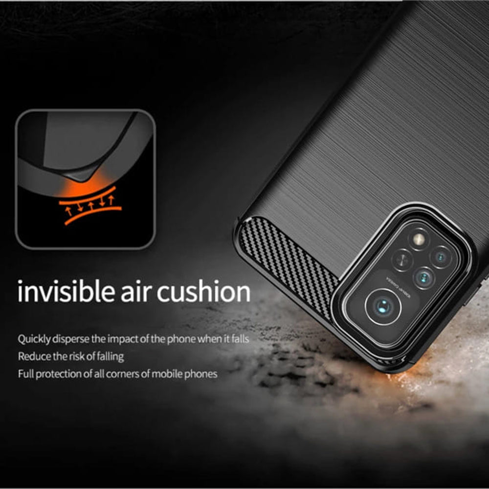 Deksel for Xiaomi Mi 10T 5G / 10T Pro 5G, Techsuit, Karbon, Svart