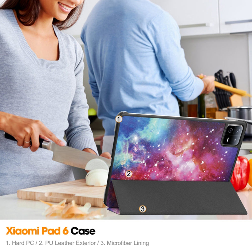 Deksel for Xiaomi Pad 6 / 6 Pro, Techsuit, FoldPro Galaxy, Flerfarget