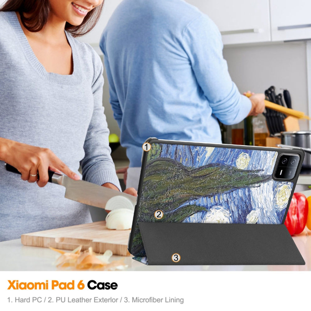 Deksel for Xiaomi Pad 6 / 6 Pro, Techsuit, FoldPro Starry Night, Flerfarget