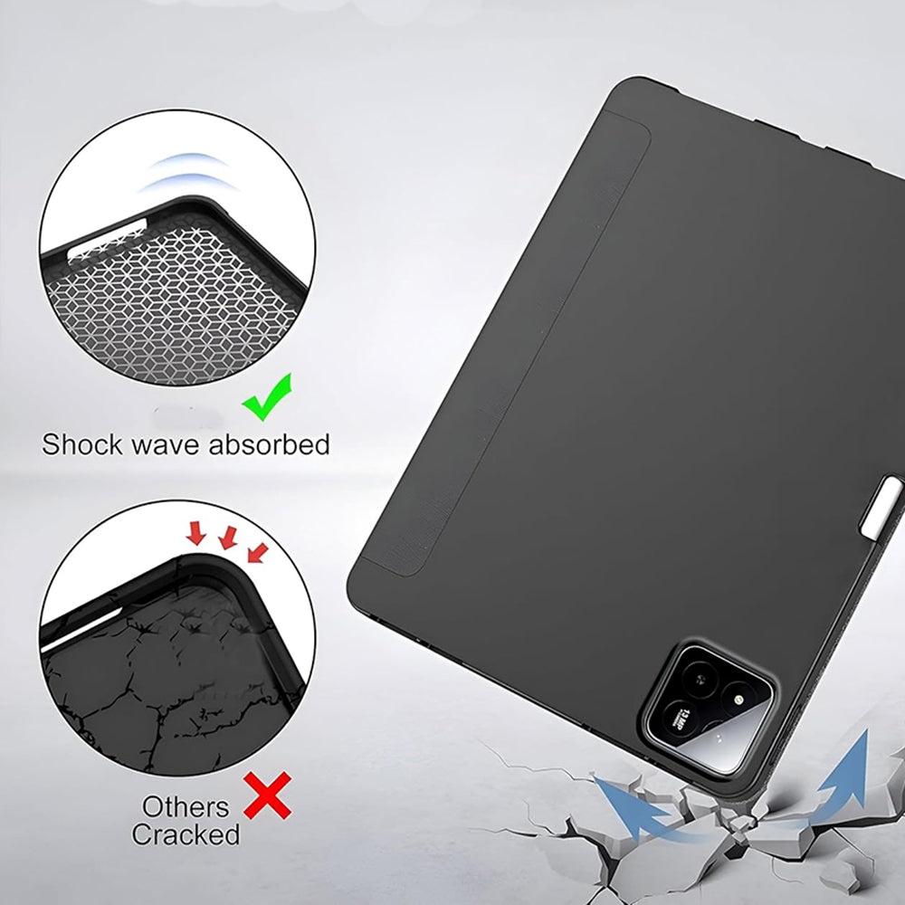 Deksel for Xiaomi Pad 7 / 7 Pro, Techsuit, Flex Trifold, Svart