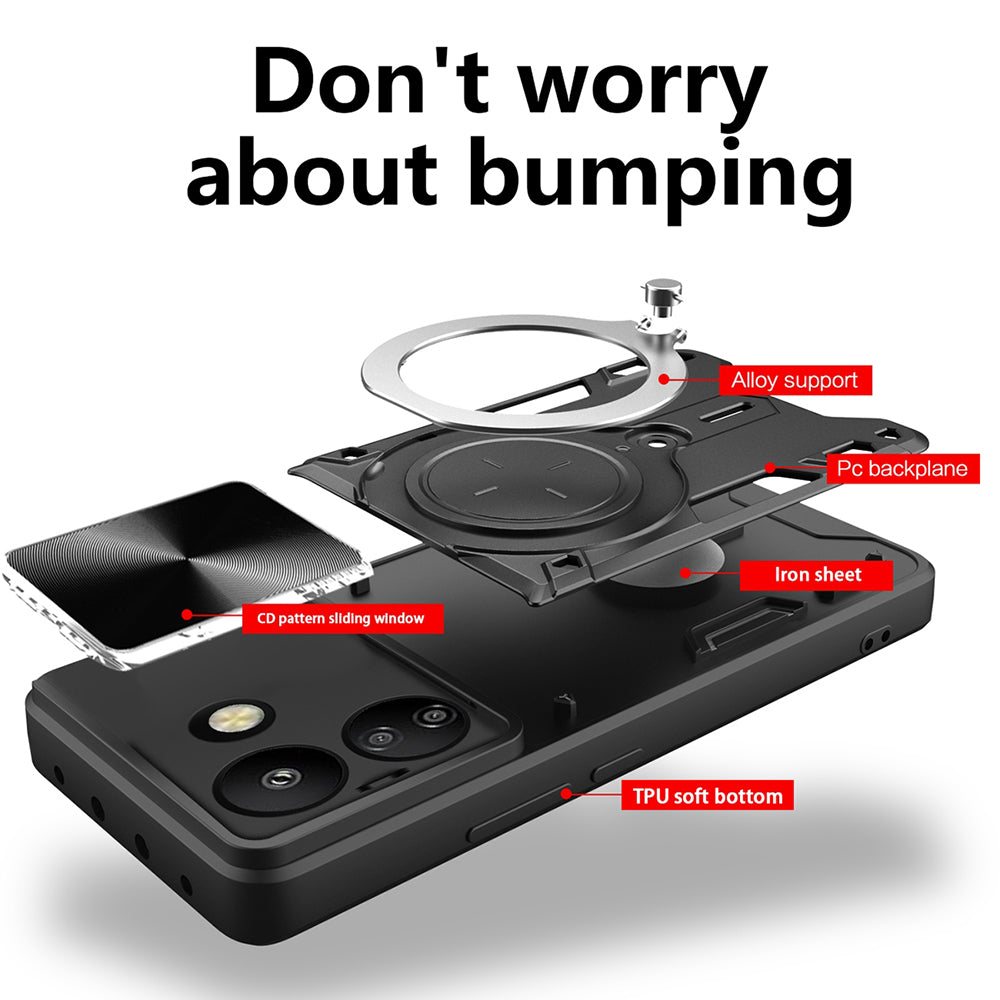 Deksel for Xiaomi Poco C65 / Redmi 13C, Techsuit, CamGuard Pro, Svart