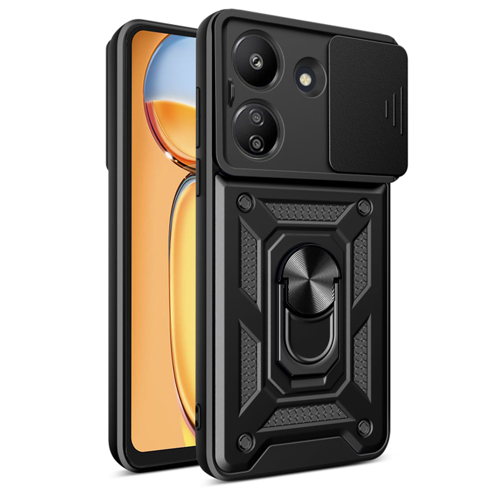 Deksel til Xiaomi Poco C65 / Redmi 13C, Techsuit, CamShield, Svart