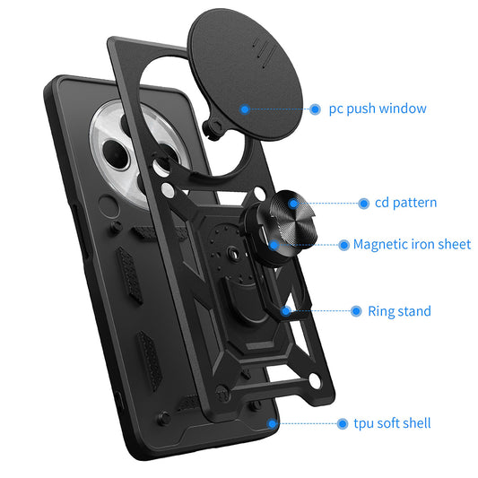 Deksel for Xiaomi Poco C75 / Redmi 14C, Techsuit, CamShield, Svart