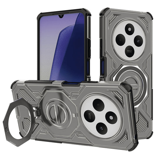Deksel for Xiaomi Poco C75 / Redmi 14C, Techsuit, Carbon Shield Pro, Røykfarget