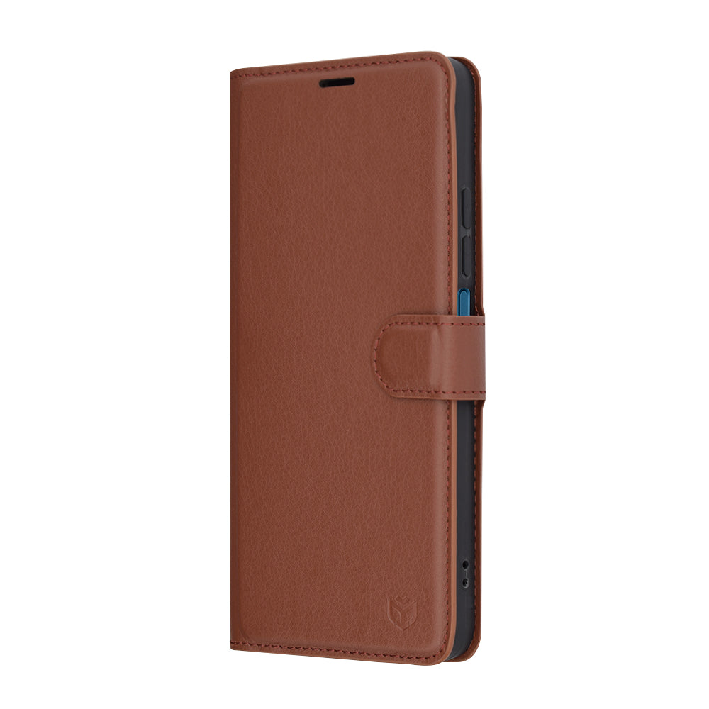 Deksel for Xiaomi Poco C75 / Redmi 14C, Techsuit, Leather Folio, Brun