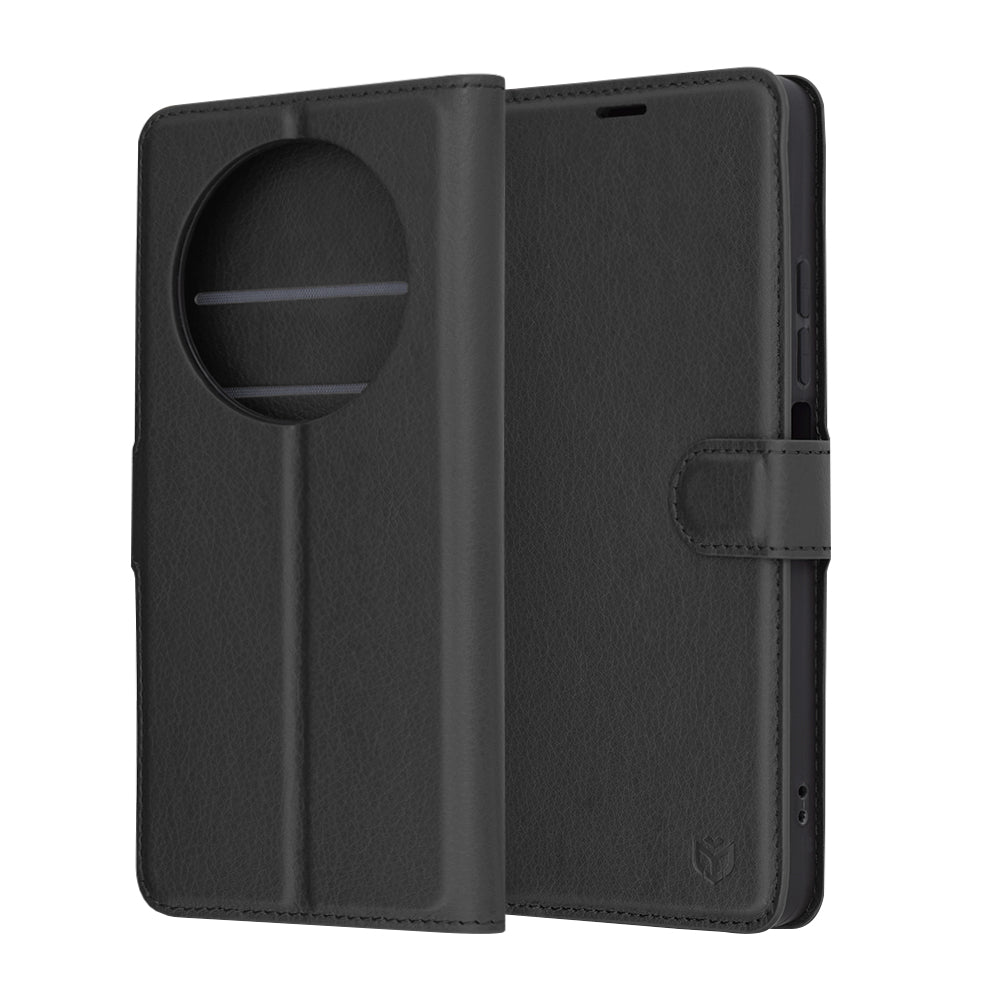 Deksel for Xiaomi Poco C75 / Redmi 14C, Techsuit, Leather Folio, Svart