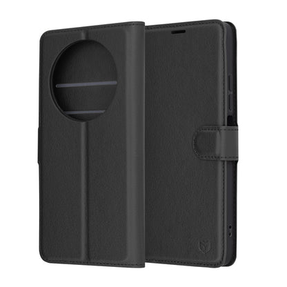 Deksel for Xiaomi Poco C75 / Redmi 14C, Techsuit, Leather Folio, Svart