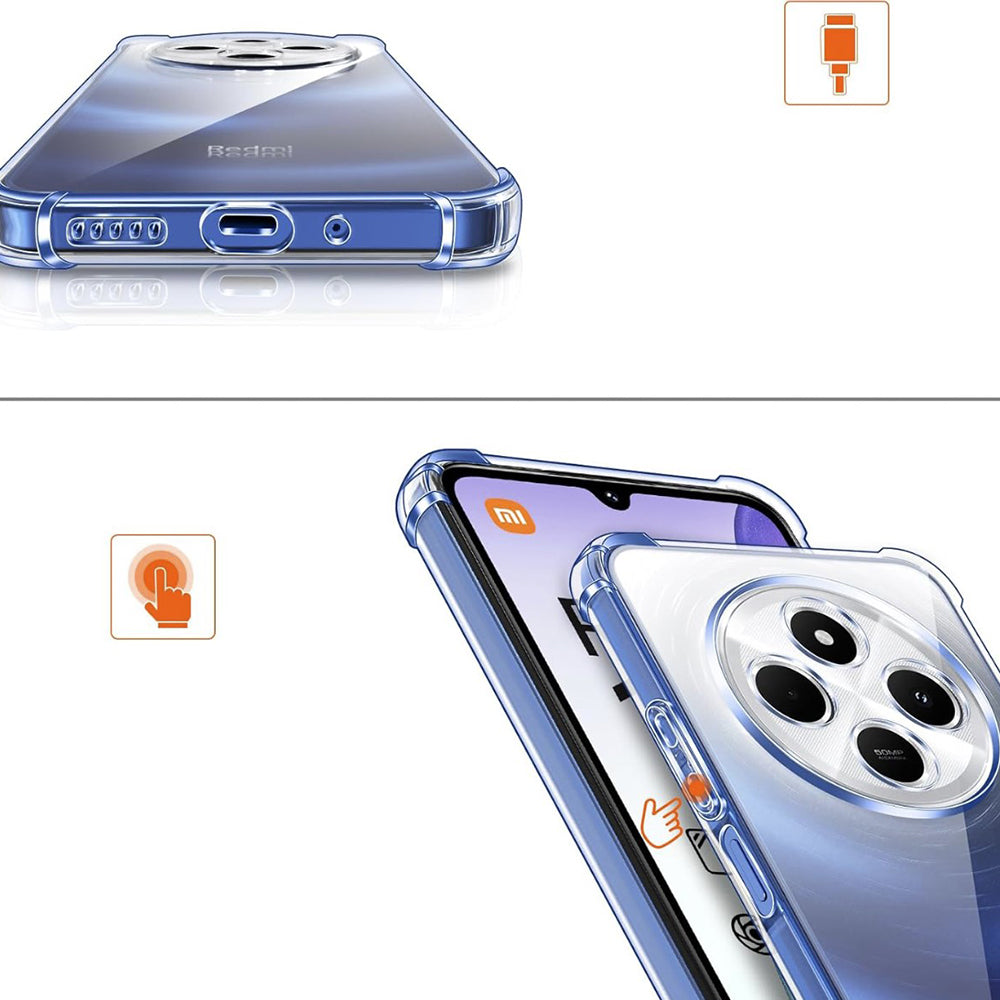 Deksel for Xiaomi Poco C75 / Redmi 14C, Techsuit, Støtsikker Klar, Transparent