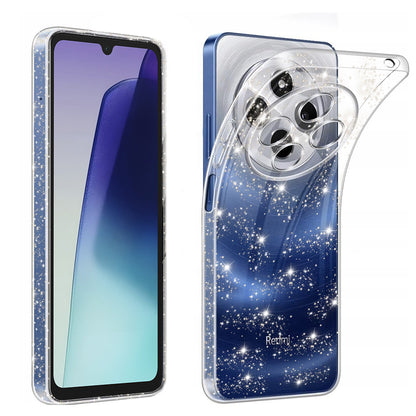 Deksel for Xiaomi Poco C75 / Redmi 14C, Techsuit, SparkleSkin, Transparent