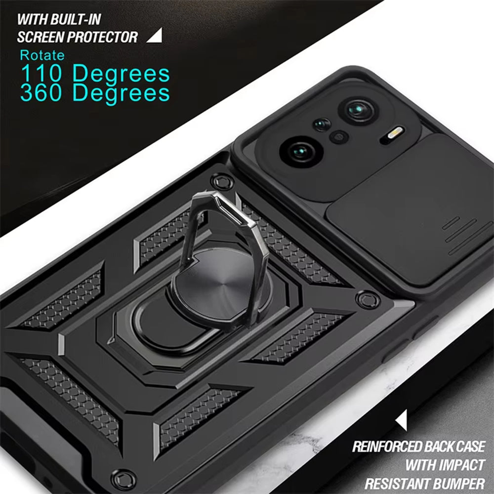 Deksel for Xiaomi Poco F3 / Mi 11i, Techsuit, CamShield, Svart