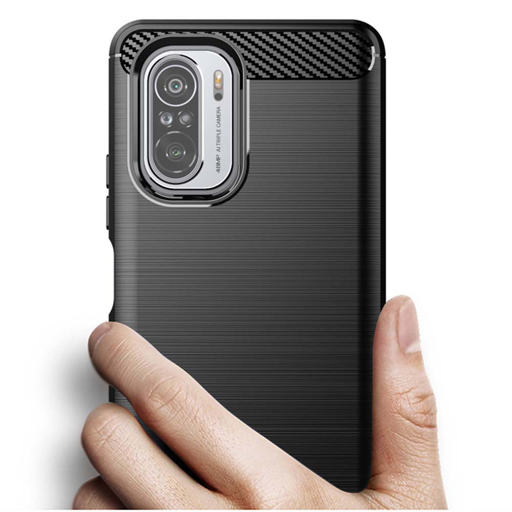 Deksel til Xiaomi Poco F3 / Mi 11i, Techsuit, Karbon, Svart