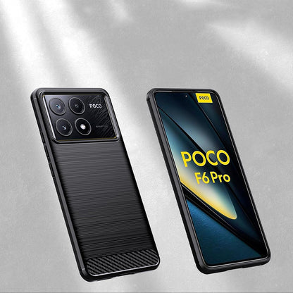 Deksel til Xiaomi Poco F6 Pro, Techsuit, Karbon, Svart