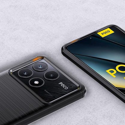 Deksel til Xiaomi Poco F6 Pro, Techsuit, Karbon, Svart