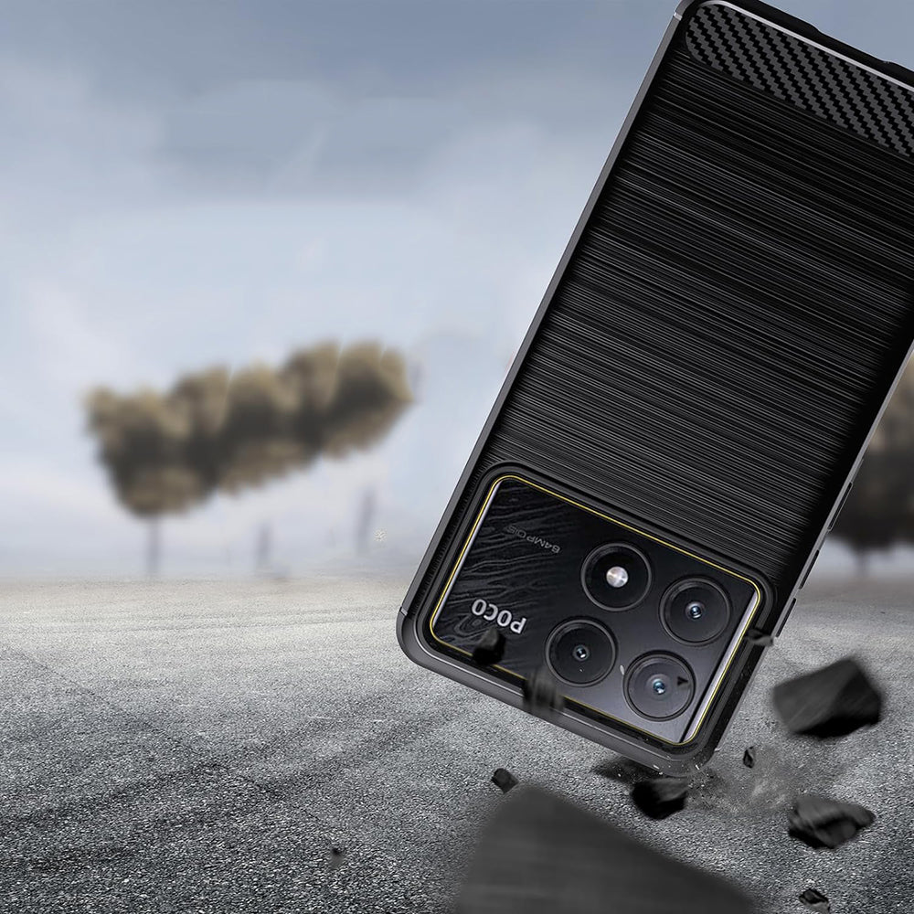 Deksel til Xiaomi Poco F6 Pro, Techsuit, Karbon, Svart