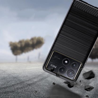 Deksel til Xiaomi Poco F6 Pro, Techsuit, Karbon, Svart