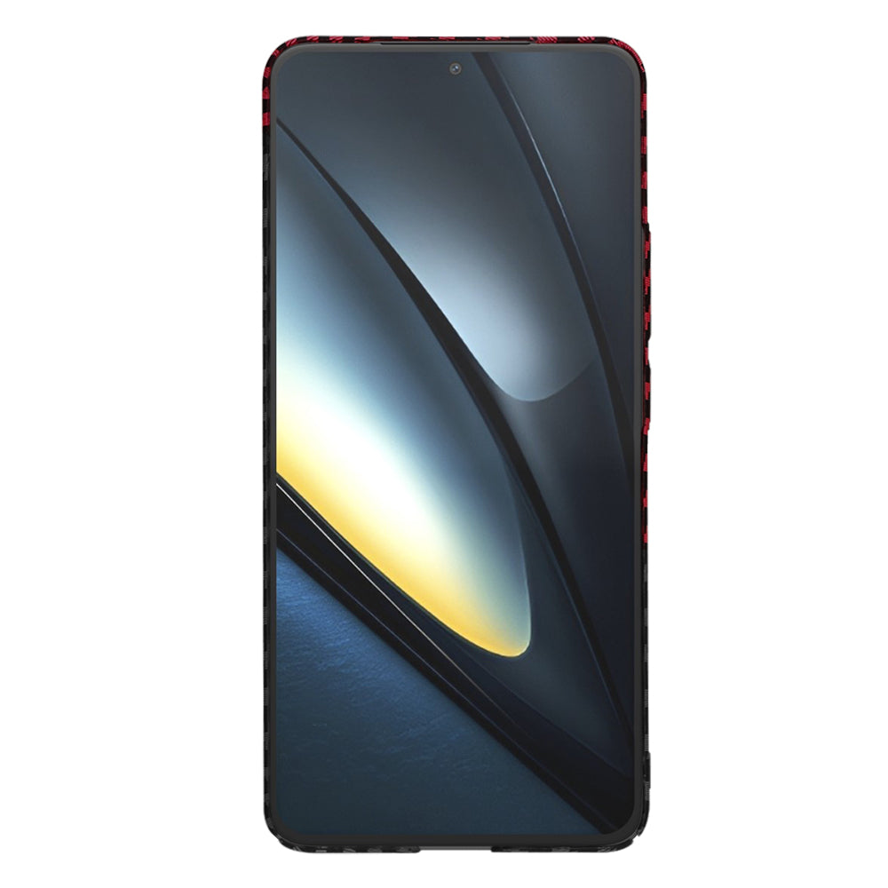 Deksel for Xiaomi Poco F6 Pro, Techsuit, Carbonite FiberShell, Svart Rød