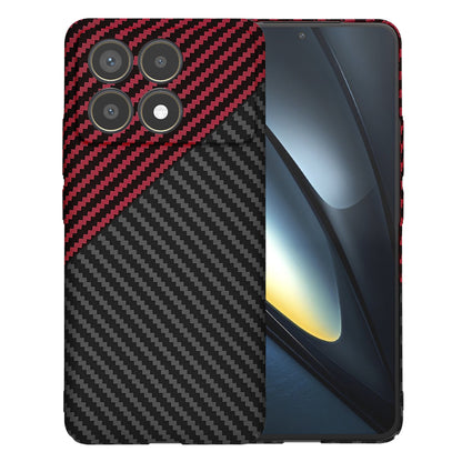 Deksel for Xiaomi Poco F6 Pro, Techsuit, Carbonite FiberShell, Svart Rød