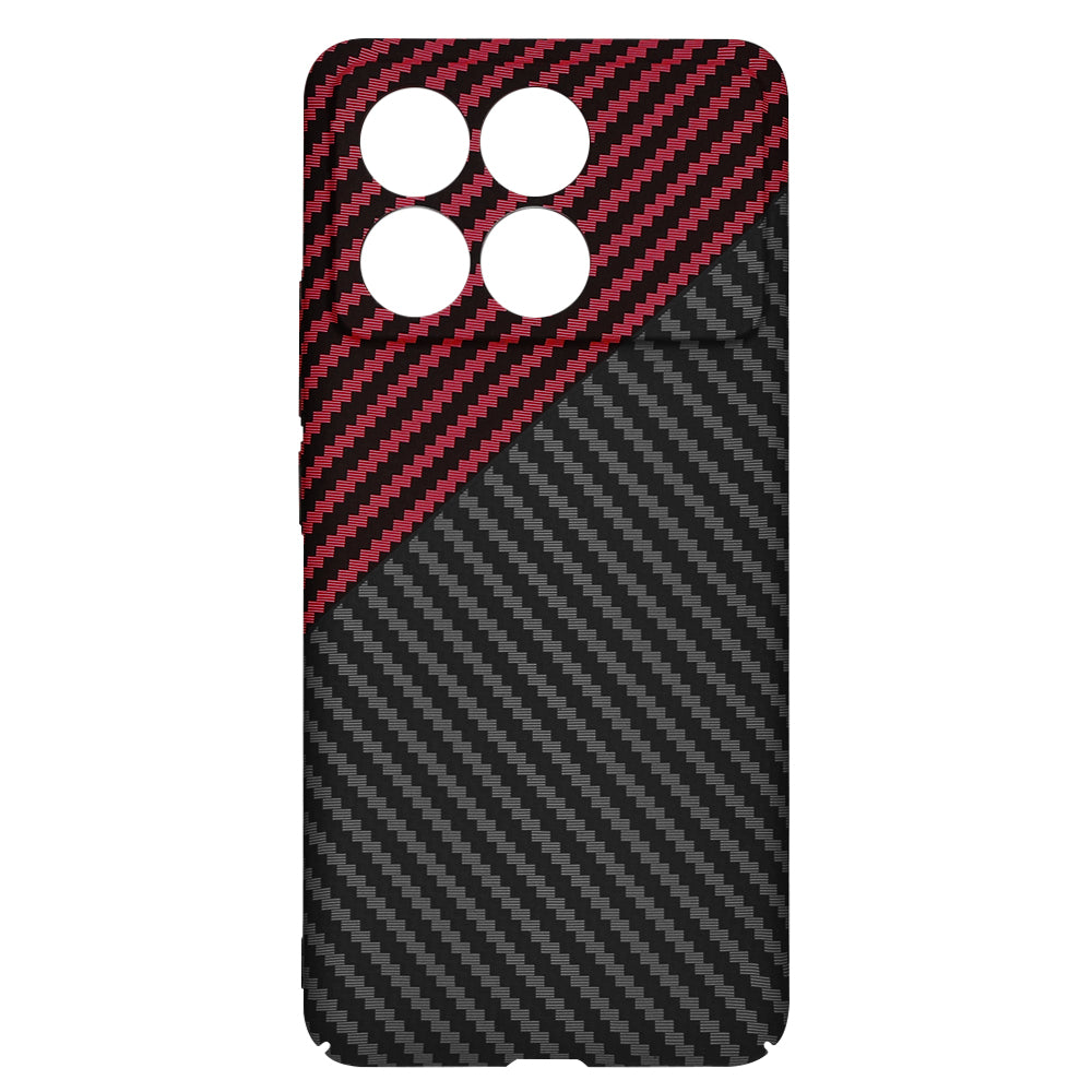 Deksel for Xiaomi Poco F6 Pro, Techsuit, Carbonite FiberShell, Svart Rød