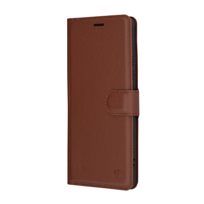 Deksel for Xiaomi Poco F6 Pro, Techsuit, Leather Folio, Brun