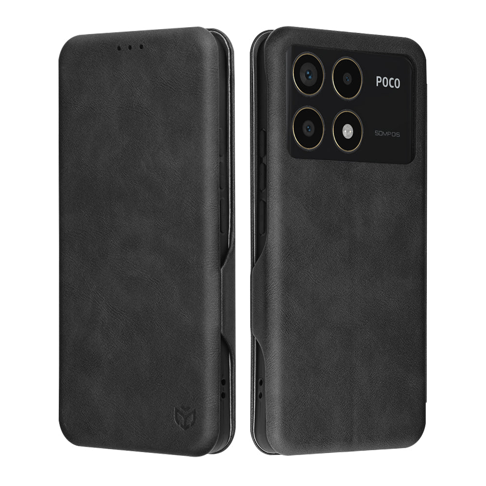 Deksel for Xiaomi Poco F6 Pro, Techsuit, Safe Wallet Plus, Svart