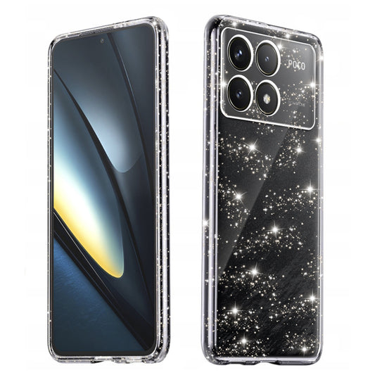 Deksel for Xiaomi Poco F6 Pro, Techsuit, SparkleSkin, Transparent