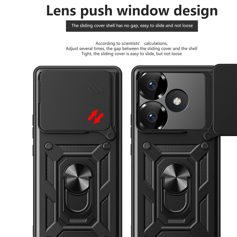 Deksel til Xiaomi Poco F6, Techsuit, CamShield, Svart