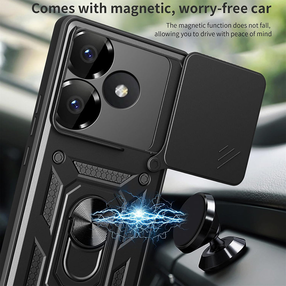 Deksel til Xiaomi Poco F6, Techsuit, CamShield, Svart