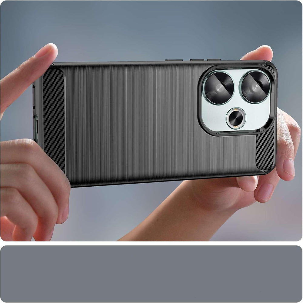 Deksel til Xiaomi Poco F6, Techsuit, Karbon, Svart