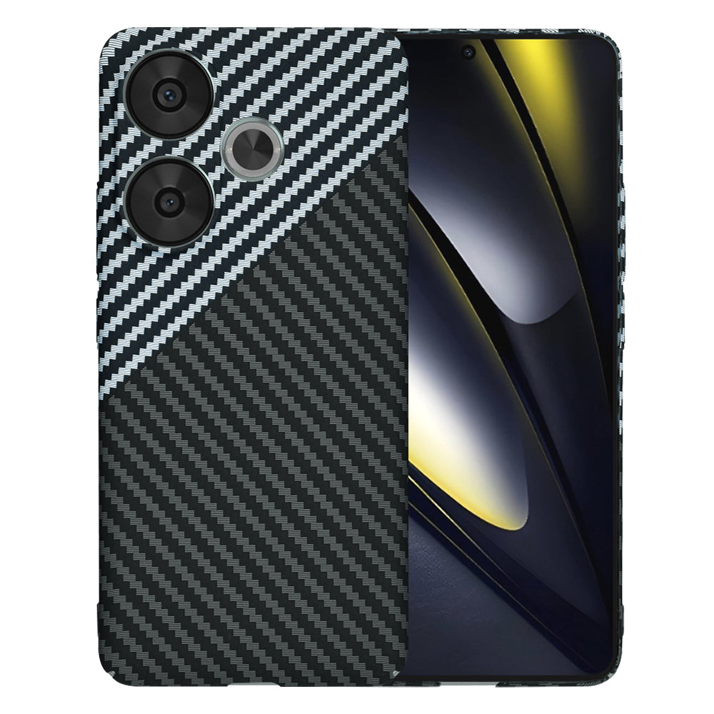 Deksel til Xiaomi Poco F6, Techsuit, Carbonite FiberShell, Svart Grå