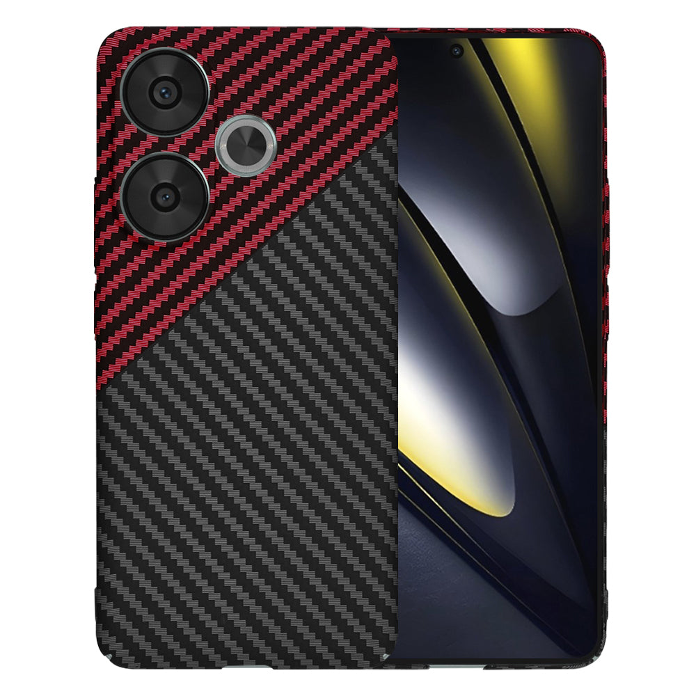 Deksel til Xiaomi Poco F6, Techsuit, Carbonite FiberShell, Svart Rød