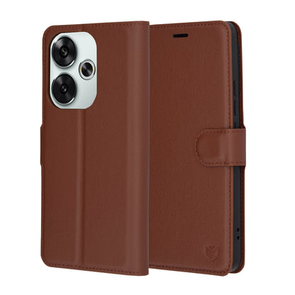 Deksel for Xiaomi Poco F6, Techsuit, Leather Folio, Brun