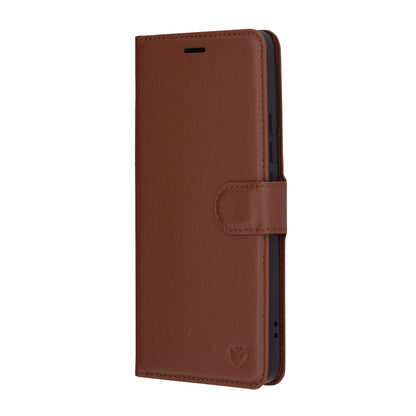 Deksel for Xiaomi Poco F6, Techsuit, Leather Folio, Brun