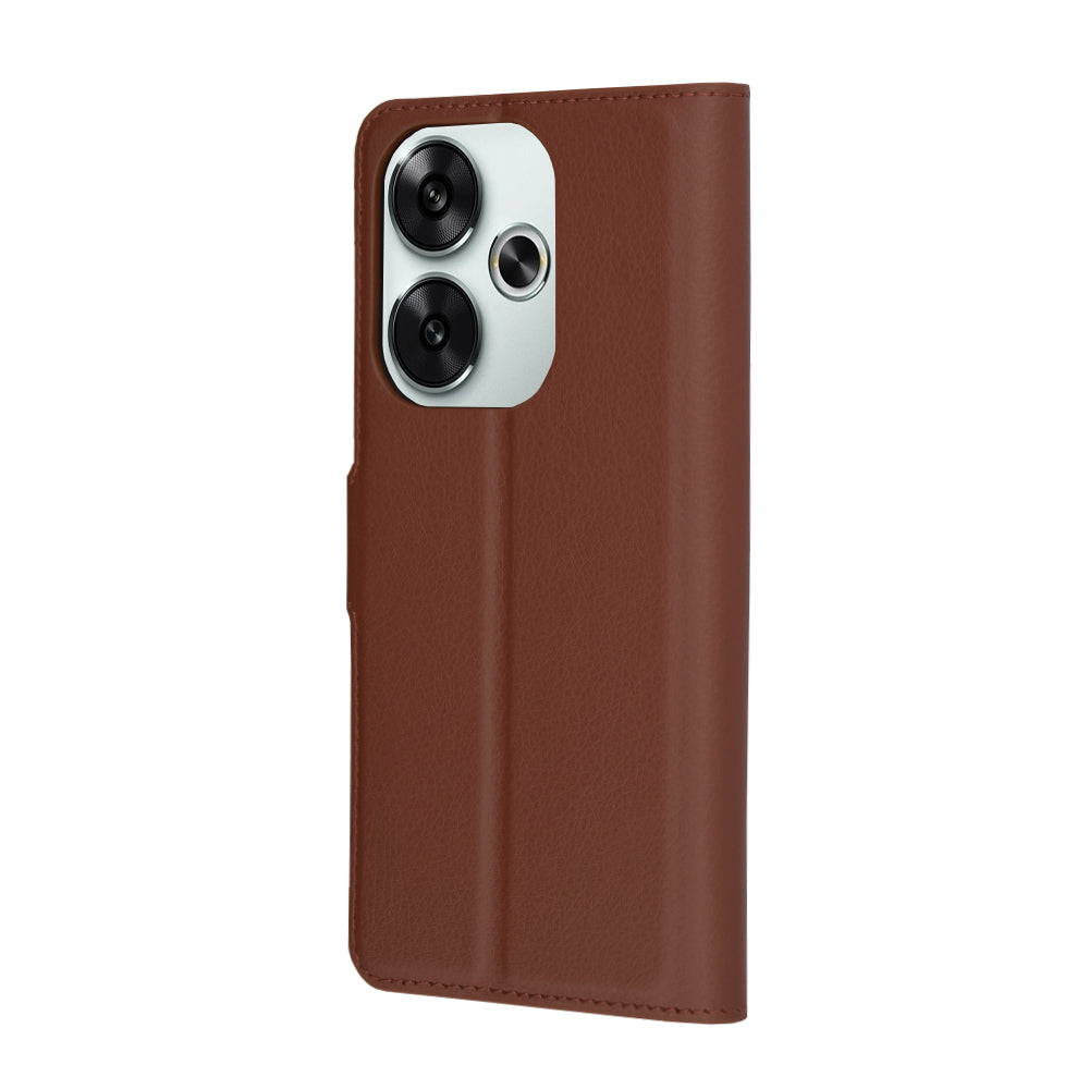 Deksel for Xiaomi Poco F6, Techsuit, Leather Folio, Brun